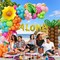 Tropical Balloon Arch Garland Kit – 178PCS Hawaiian Luau Party Decorations with Green, Hot Pink & Orange Balloons, Featuring Palm Tree, Aloha & Pineapple Foil Balloons for Summer Pool, Beach & Birthday Parties